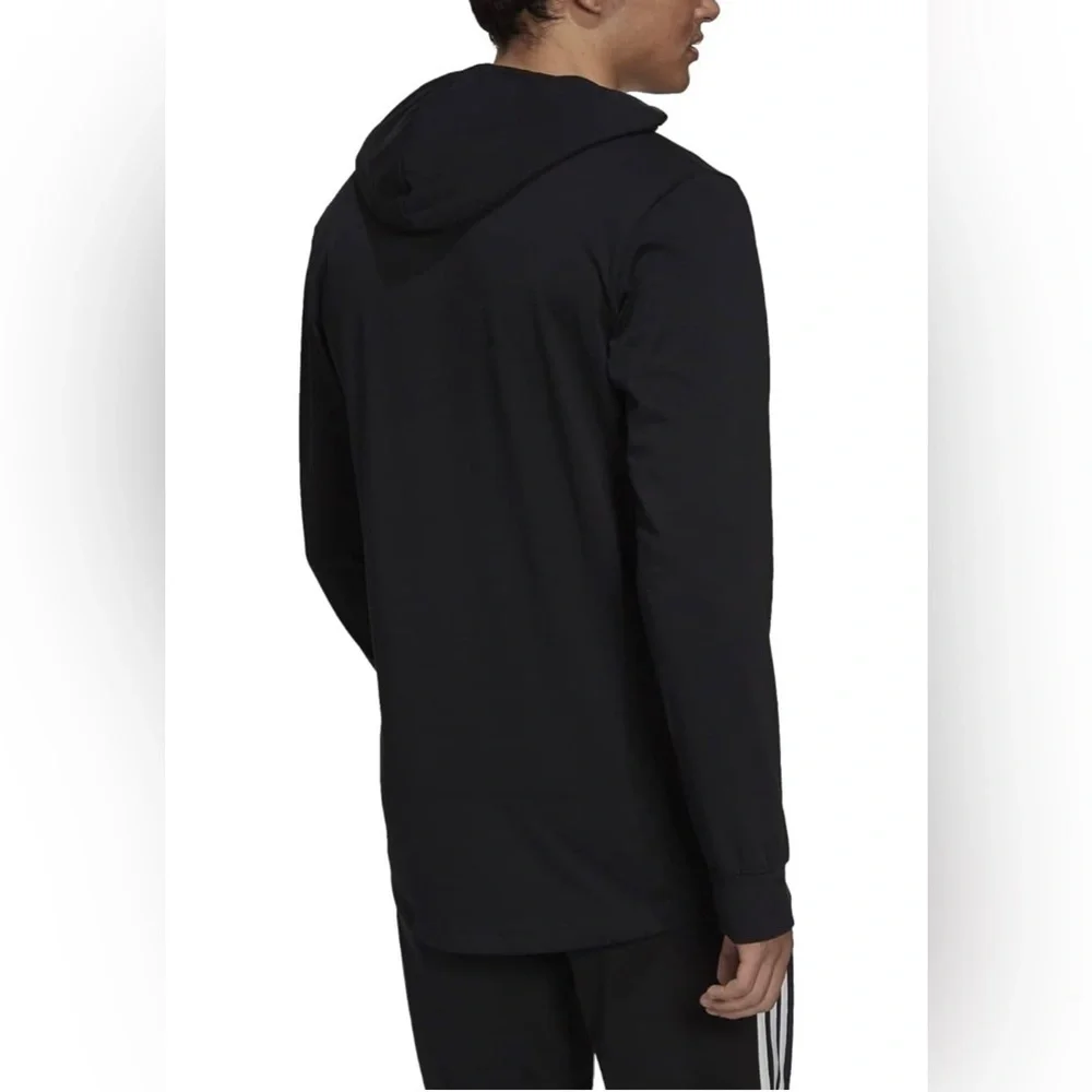 ADIDAS ESSENTIALS PULLOVER LONG SLEEVE HOODIE BLACK WHITE XL NEW WITH TAGS